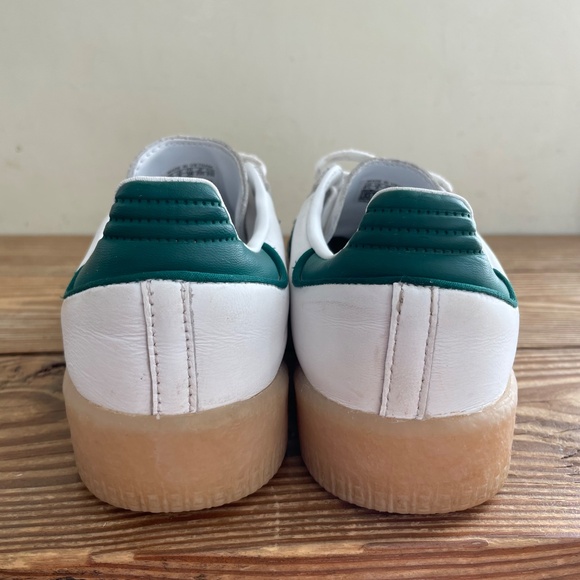 Adidas | Sambae Cloud White & Green Platform Sneaker Shoes 6.5 / 7 - Picture 3 of 14